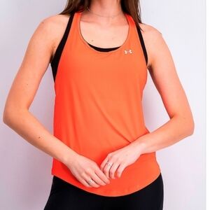 NWT Under Armour Heat Gear Burnt Neon Orange Tank XL